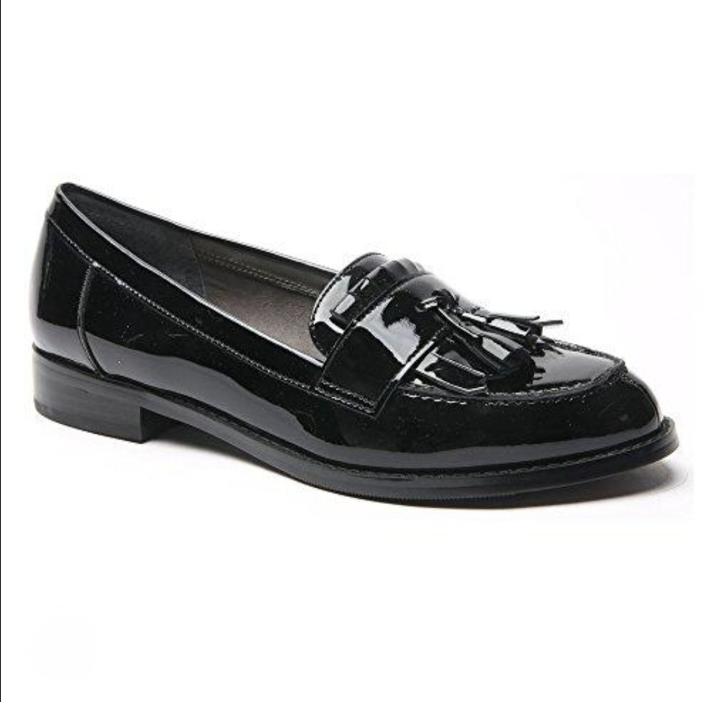 Ros Hommerson Darby Loafers 6.5 SS Black Patent Leather Tassel Preppy Classic